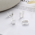 wholesale S925 Sterling Silver Minimalist Brushed Matte U-Shaped Ear Clasp Fashion Commuting Light Luxury Design Elegant Earrings-0-1