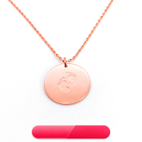 wholesale S925 silver jewelry, classic European and American style baby footprint pendant necklace, a gift for mom-Yellow>Copper