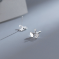 wholesale 999 Silver Dainty and Sweet Ins Style Small and Exquisite Silver Ginkgo Leaf Earrings M06359-0-4