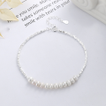 wholesale S925 Sterling Silver Chanel-style Pearl Accented with Fragmented Silver Two-Piece Necklace and Bracelet Set for Women, INS Light Luxury Jewelry-0-3