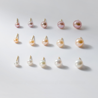 wholesale 999 Silver Nalan Freshwater Pearl Ear Studs Minimalist for Sensitive Ears Petite Earrings Women's Jewelry M00320-Silver White Pearl 999 Pure Silver Pair 4-5MM