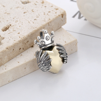 wholesale S925 Sterling Silver Korean-style Creative Crown Heart Wings 3D Pendant for DIY Sweater Chain-YP129M/Single pendant approx. 10.1g 925 silver