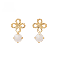 wholesale 10K gold jewelry new moonstone earrings lightweight luxury small stud earrings wholesale from manufacturer-10 Gold Moonstone Earrings>10K