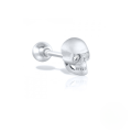 wholesale S925 Sterling Silver Single Skull Zircon Piercing Threaded Ear Stud, Fashionable And Creative Ins Ear Cuff-0-4