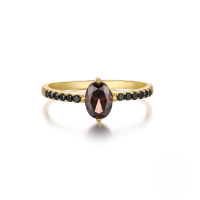 wholesale S925 Sterling Silver Elegant And Luxurious Geometric Round Zircon And Gemstone Engagement Ring, Popular In Europe And America-Gold-Style 5 8