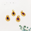 wholesale S925 gold-plated silver natural amethyst accessories handmade DIY semi-finished crystal jewelry bracelet necklace beads-0-3