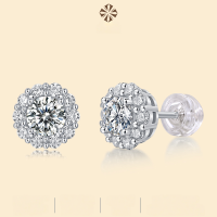 wholesale S925 Sterling Silver Moissanite Star Earrings New Style Live Cross-Border Hot Selling Earring Accessories Ready for Wholesale-Moissanite 50 points*2