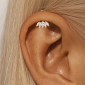 wholesale S925 Sterling Silver Classic Marquise Zircon Flat Head Threaded Ear Cartilage Stud,-0-1