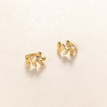wholesale S925 silver petite branch ear clips for women, minimalist forest-style leaf non-pierced earrings G6601-0-1