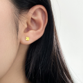 wholesale S925 Sterling Silver Fresh Sweet Ins Style Niche Design Exquisite Polished Four-Leaf Flower Earrings M06584-0-1