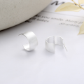 wholesale S925 Sterling Silver Minimalist Arc-shaped Brushed Stud Earrings, Niche and Versatile INS Style-0-1