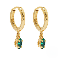 wholesale S925 Sterling Silver Fashion High-end Wrinkle-style Zircon Ear Hoops,。-Gold-Green Diamond 925 Silver