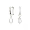 wholesale S925 Sterling Silver U-Shape Pearl Ear Cuff Earrings,-0-4