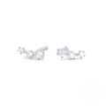 wholesale S925 Sterling Silver Triple Inlaid Zircon Exquisite Stud Earrings, Korean Style Petite Minimalist Office Wear-0-4