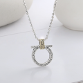 wholesale S925 Sterling Silver Chain-linked Alphabet Pendant Fringe Necklace, Minimalist and Versatile Ins Style-0-1