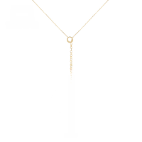 wholesale 10K Gold Y-Shape Necklace for Women, Shining Engraving Craft, Fashion Minimalist Chain, High-End Niche Design-10k gold all-match car flower plain gold necklace 9K