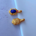 wholesale Gold-plated S925 Silver Inlaid Natural Lapis Lazuli Pendant Accessories for DIY Bracelet Necklace Hanging Ornament Handmade Cord Accessories-0-7