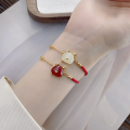 wholesale S925 Sterling Silver Zodiac Birth Year Hetian Jade Auspicious Adorable Dragon Red Rope Bracelet Creative National Trend Style-0-3