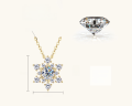 wholesale S925 Sterling Silver New Ins Style Snowflake Moissanite Necklace for Women, High-End Sense Pendant, Versatile Collarbone Chain-0-5