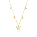 wholesale 925 Sterling Silver Hot-Selling Butterfly Diamond-Overlaid Layered Women's Choker Necklace,INS-0-4