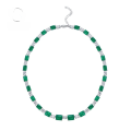 wholesale S925 Sterling Silver European and American New Classic Green Women's Synthetic Emerald Necklace for Women-0-0