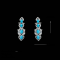 wholesale 925 Silver Gold-Plated Earrings with High-Carbon Diamonds, Blue Turquoise, and Oval-Cut Art Deco Decoration, Exquisite Jewelry for Women-0-1