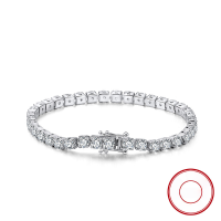 wholesale S925 Sterling Silver 4mm Single Row Full Zircon Tennis Bracelet for Men and Women Cross-border-Platinum 4.0 zircon, bracelet length: 16.5CM 925 silver