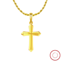 wholesale Metal religious cross retro men's trendy personalized hip-hop necklace jewelry-18K gold single pendant