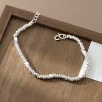 wholesale 990 Sterling Silver Fresh and Sweet Ins Style Niche Design Exquisite Faceted Bead Coiled Bracelet S7970-Pure Silver 990 Bracelet Pure Silver