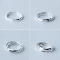 wholesale S925 Sterling Silver Nalan Women's Minimalist Multi-layer Triple Ring Fashion Index Finger Ring Pinky Ring Wholesale J0923-0-2