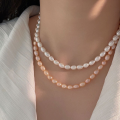 wholesale S925 Sterling Silver Natural Freshwater Pearl Necklace for Women, High Gloss and Luster, Spring and Summer Fashion Style, Mother's Pearl Chain-0-4