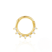 wholesale S925 Sterling Silver Star Triangle Zircon Inlaid Cartilage Ear Hoop, Popular Nose Ring-Single gold #2 925 silver