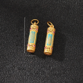 wholesale Gold-plated 925 Ancient Silver Nana Tong Enamel Pendant Five Scripture Barrel Bead Pendant DIY Bracelet Necklace String Accessories-0-6