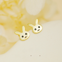 wholesale 925 Sterling Silver Minimalist Zircon Rabbit Small Stud Earrings Wholesale-Rabbit Earrings 925 Silver