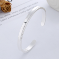 wholesale Metal Material: Sterling Silver 999 Vintage Distressed Six-Word Mantra Open Bangle, Simple Retro Ethnic Style Unisex Bracelet-0-1