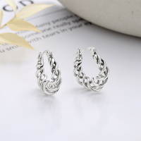 wholesale S925 Sterling Silver Creative Geometric Spiral Spring Design Ear Clasp New Ins Hip Hop Trendy Earrings-289HR/approx. 6g/pair 925 silver