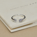wholesale 925 Sterling Silver Minimalist Cat Paw Ring, Open Adjustable Finger Ring, Small Niche Design, Fashionable and Simple Plain Circle-0-0