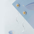 wholesale S925 silver Nalan flowers ear thread women's small chrysanthemum earringswave earrings E5759-0-2