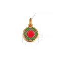 wholesale Gold-plated enamel cloisonné Fu character ingot longevity lock gourd pendant necklace bracelet DIY with blue sand gold finish-0-11