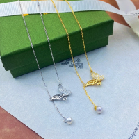 wholesale S925 Sterling Silver Butterfly in Love Dream Hollow-Out Diamond-Inlaid Necklace, Fashionable Niche Minimalist Understated Luxury High-End Sense Women's Necklace-Pearl Tassel Butterfly Necklace - White Gold & 925 Silver