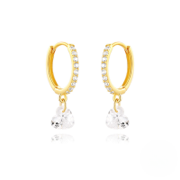 wholesale S925 Sterling Silver Classic Zircon-encrusted Ultra-sparkling Hoop Earrings,。-Gold#4 925 silver