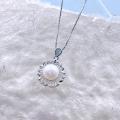 wholesale S925 Sterling Silver Freshwater Pearl Sunflower Pendant, Fashionable, Exquisite, and Elegant High-end Jewelry Gift for Mom-0-1