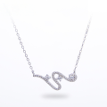 wholesale S925 Sterling Silver Zircon Geometric Fashion Pendant Korean Style Sweet Coco Wind Choker Necklace for Women-0-1