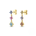 wholesale S925 Sterling Silver Colorful Zircon Flower Stud Earrings For Women,ins。-0-0