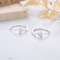 wholesale S925 Sterling Silver Ins Minimalist Lightning Design Diamond Inlaid Earrings Korean Style Versatile Ear Clips for Women-0-2