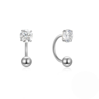 wholesale 925 Sterling Silver New U-Shaped Small Hook Screw Back Ear Studs, Popular in Europe and America-Gold 925 silver
