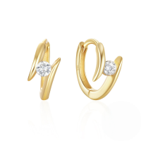 wholesale S925 Sterling Silver Small Lightning Ear Cuff With Inlaid Zircons, Creative And Trendy Minimalist Ear Accessory-Gold 925 silver