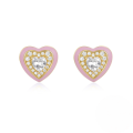 wholesale 925 Sterling Silver New Heart-shaped Colorful Zircon Enamel Drop Earrings,-0-9