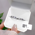wholesale S925 Sterling Silver CNC Couple Rings, Men and Women Pair, Light Luxury Premium Platinum-like Wedding Bands for Festival Anniversary Gift-0-5