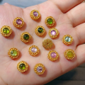 wholesale S925 Gold Plated Silver Natural Tourmaline Round Bead with Hole Bracelet String DIY Accessory Semi-finished New Design-0-3